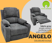 Load image into Gallery viewer, Angelo Recliner with Cup Holder and Side Pocket