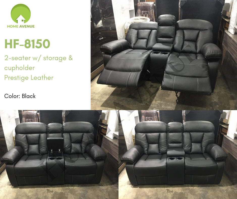 Two seater recliner discount with cup holder