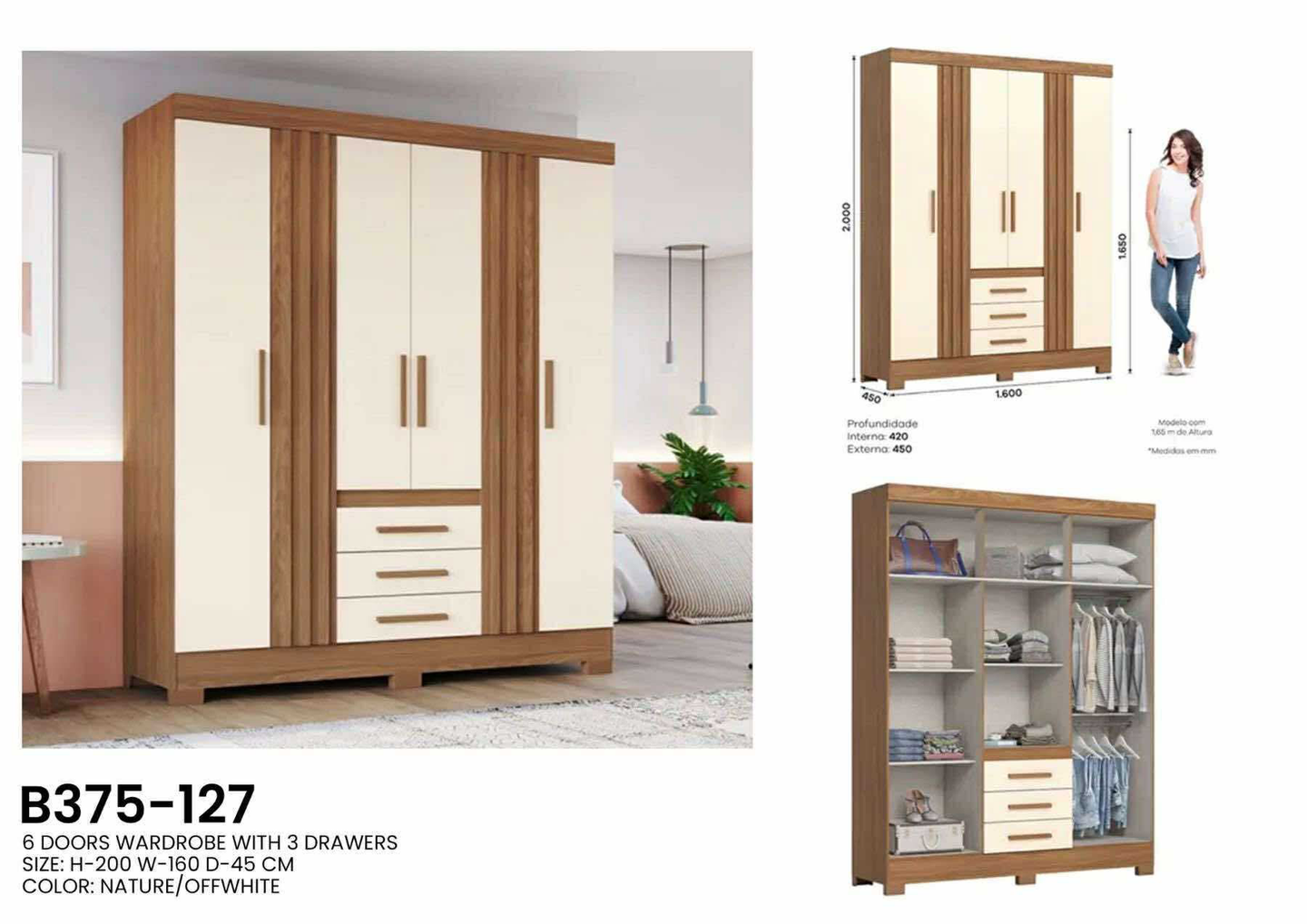 B375-127 Wardrobe Cabinet