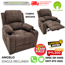 Load image into Gallery viewer, Angelo Recliner with Cup Holder and Side Pocket
