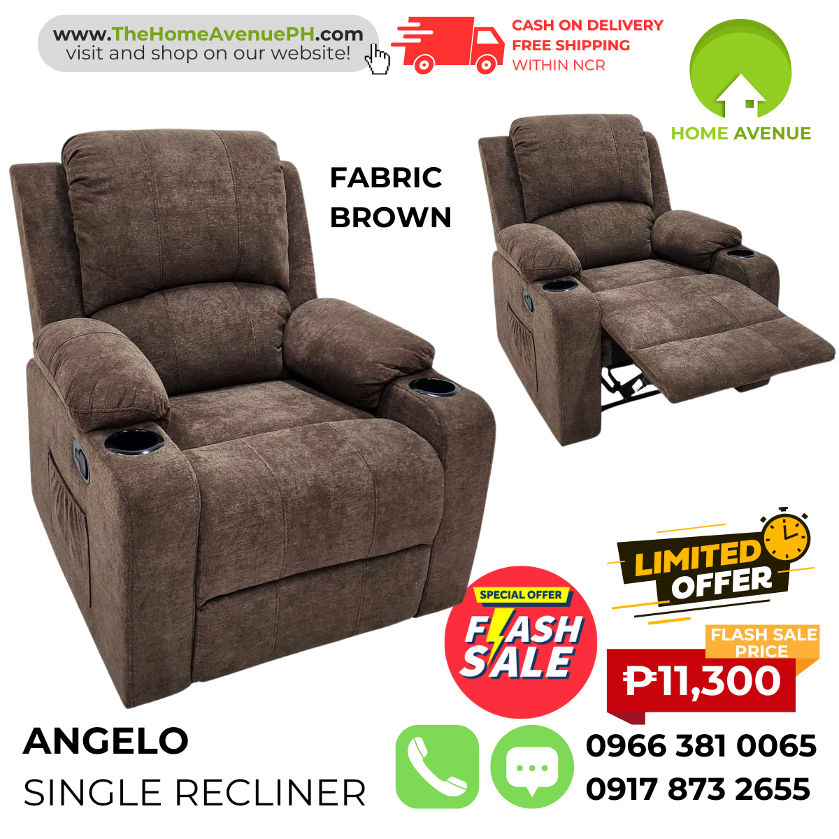 Angelo Recliner with Cup Holder and Side Pocket – Home Avenue Home