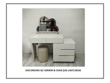 Load image into Gallery viewer, 2592 Dresser with 5 Drawers and Chair (LED Light) White
