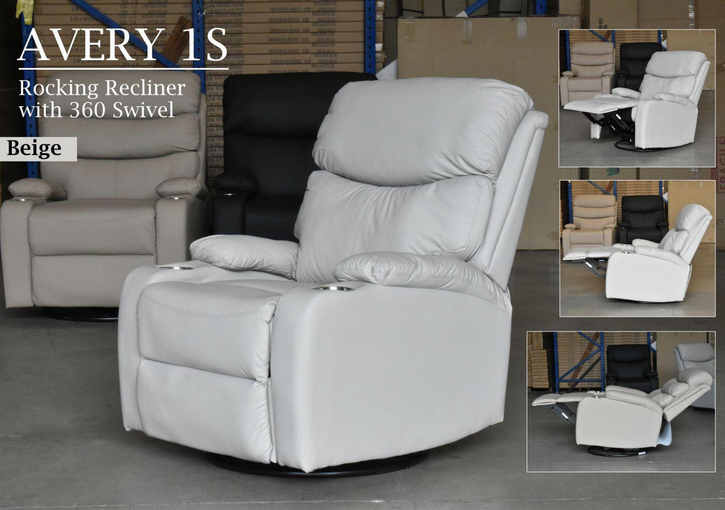 Avery Single Recliner Swivel Rocker – Home Avenue Home and Office ...