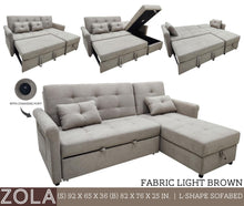 Load image into Gallery viewer, Zola L-Shaped Sofa Bed
