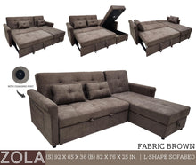 Load image into Gallery viewer, Zola L-Shaped Sofa Bed
