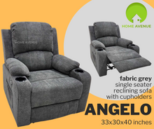 Load image into Gallery viewer, Angelo Recliner with Cup Holder and Side Pocket
