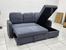 Load image into Gallery viewer, Nari Sofa Bed with Pullout and Storage Chaise
