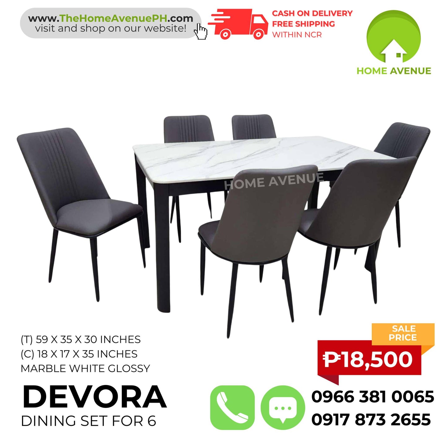 Devora 6-Seater Dining Set