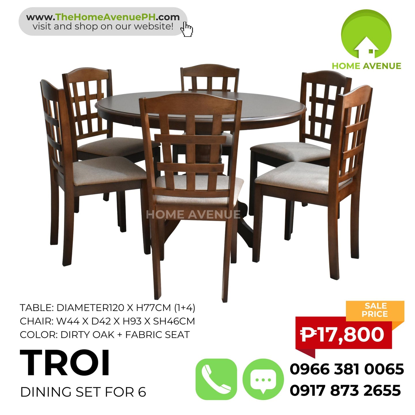 Troi Round Dining Table - 6 seater