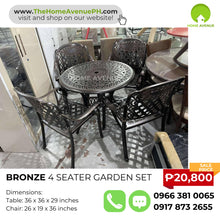 Load image into Gallery viewer, Bronze 4 Seater Garden Set
