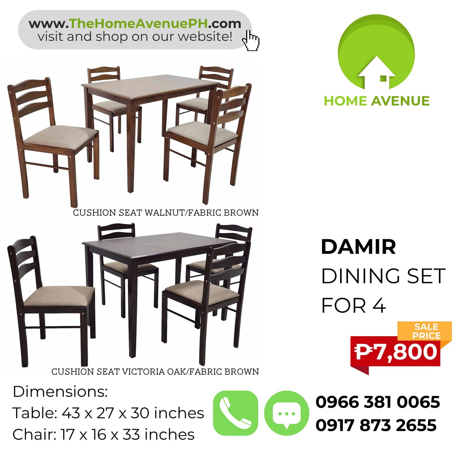 Damir 4 Seater Dining Set