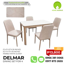 Load image into Gallery viewer, Delmar 4-Seater Dining Table
