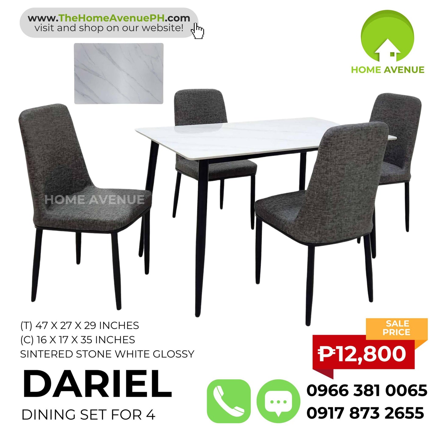 Dariel 4-Seater Dining Set