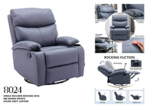 Load image into Gallery viewer, 8024 Rocking Swivel Recliner Chair
