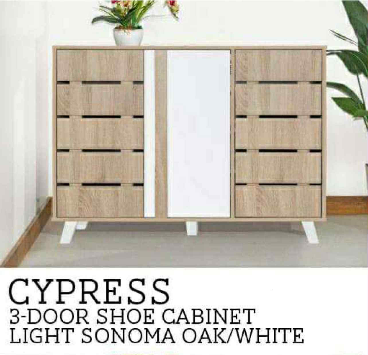 Cypress 3-Door Shoe Cabinet