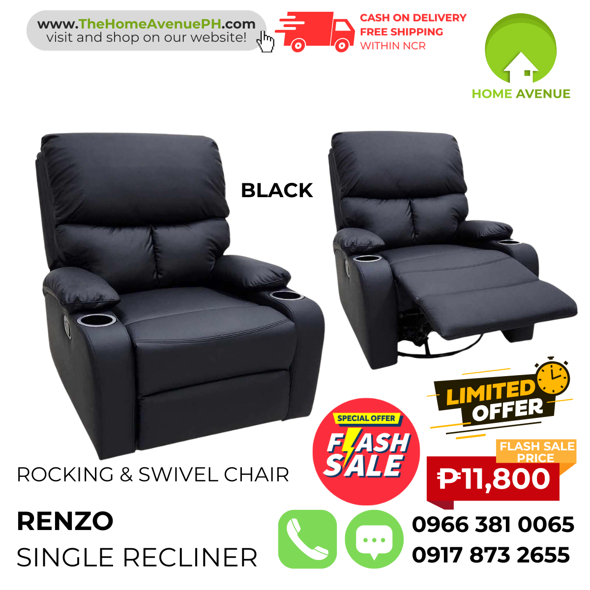 Renzo Rocking & Swivel Single Recliner