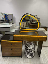 Load image into Gallery viewer, 202 Dresser with 5 Drawers and Chair (LED Light) Black/Brown
