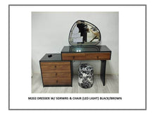 Load image into Gallery viewer, 202 Dresser with 5 Drawers and Chair (LED Light) Black/Brown
