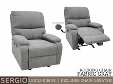 Load image into Gallery viewer, Sergio 1-Seater Rocking Recliner
