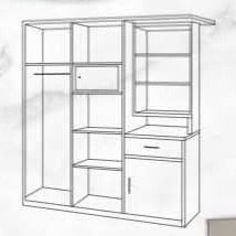 Load image into Gallery viewer, Ysabelle Metal Wardrobe Cabinet with Dresser (Wood Design)

