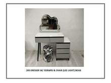Load image into Gallery viewer, 205 Dresser with 5 Drawers and Chair (LER Light) White
