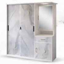 Load image into Gallery viewer, Yumi Metal Wardrobe Cabinet with Dresser (Marble Design)
