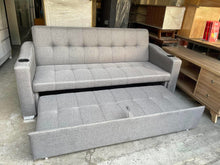 Load image into Gallery viewer, Marcel 3-Seater Sofa Bed with Pullout and Cup Holder
