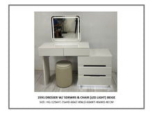 Load image into Gallery viewer, 2591 Dresser with 5 Drawers and Chair (LED Light) White
