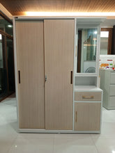 Load image into Gallery viewer, Ysabelle Metal Wardrobe Cabinet with Dresser (Wood Design)
