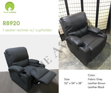 Load image into Gallery viewer, 8920 1-Seater Recliner with Cup Holder
