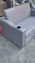 Load and play video in Gallery viewer, Marcel 2-Seater Sofa Bed with Pullout and Cup Holder
