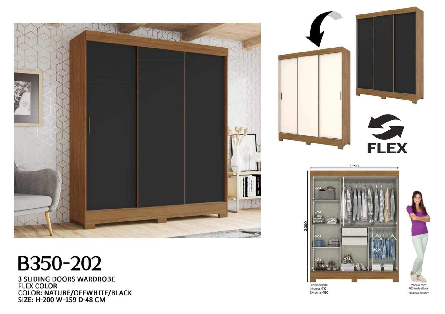 B350-202 Wardrobe Cabinet