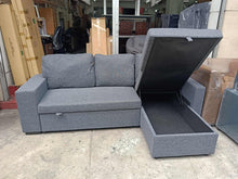 Load image into Gallery viewer, HF2008 Corner Sofa with Pull Out Bed &amp; Storage (Gray)
