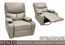 Load image into Gallery viewer, Renzo Rocking &amp; Swivel Single Recliner
