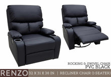 Load image into Gallery viewer, Renzo Rocking &amp; Swivel Single Recliner
