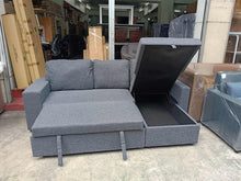 Load image into Gallery viewer, HF2008 Corner Sofa with Pull Out Bed &amp; Storage (Gray)

