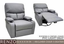 Load image into Gallery viewer, Renzo Rocking &amp; Swivel Single Recliner
