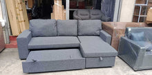 Load image into Gallery viewer, HF2008 Corner Sofa with Pull Out Bed &amp; Storage (Gray)
