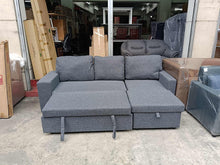 Load image into Gallery viewer, HF2008 Corner Sofa with Pull Out Bed &amp; Storage (Gray)
