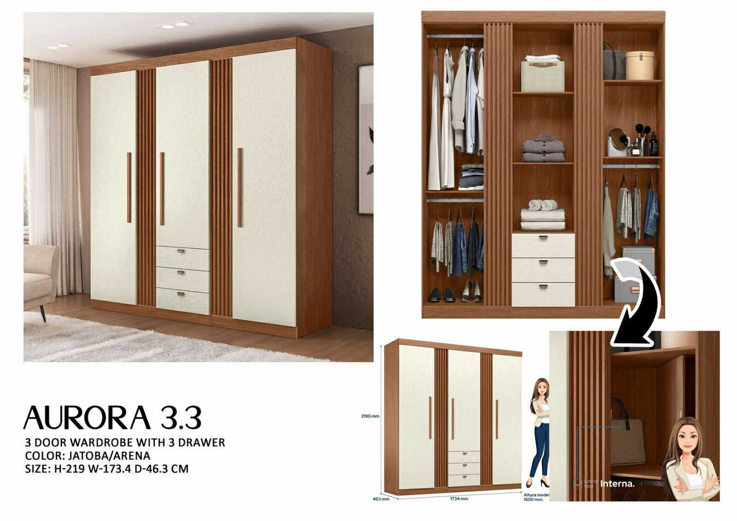 Aurora 3.3 Wardrobe Cabinet