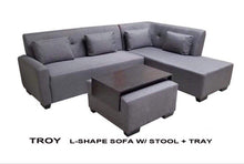 Load image into Gallery viewer, Troy L-Shape Sofa with Stool and Tray
