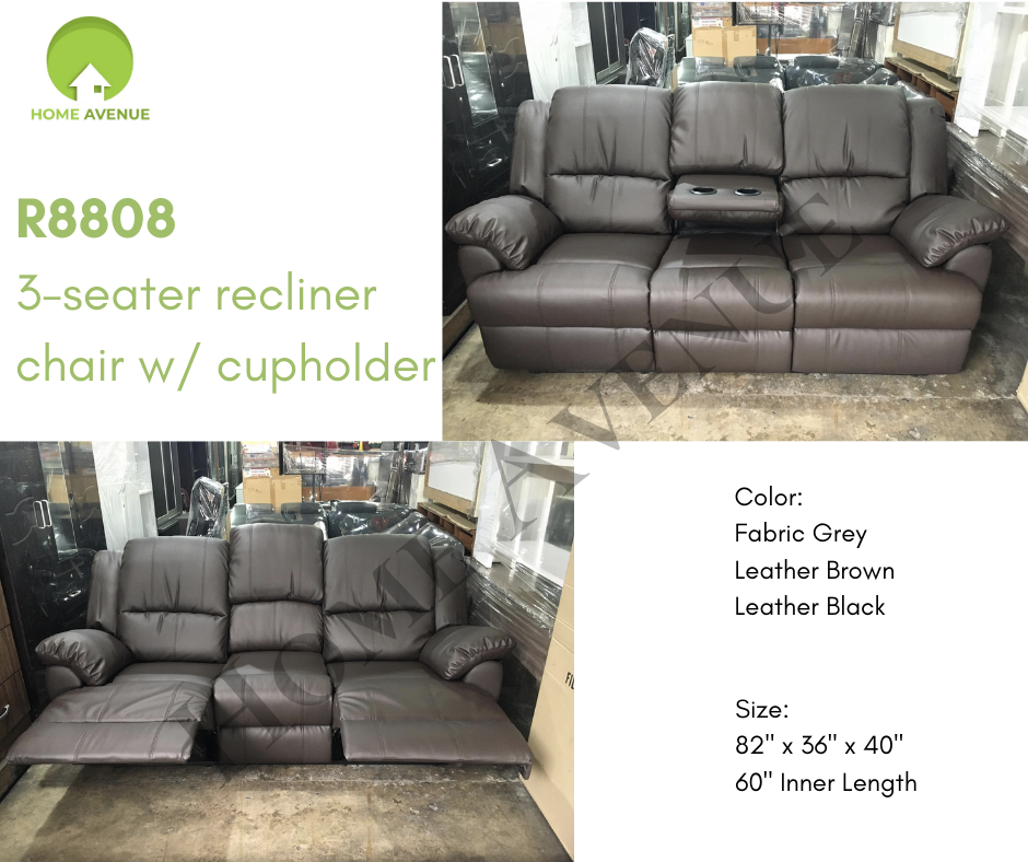 R8808 3-Seater Recliner w/ Cup Holder