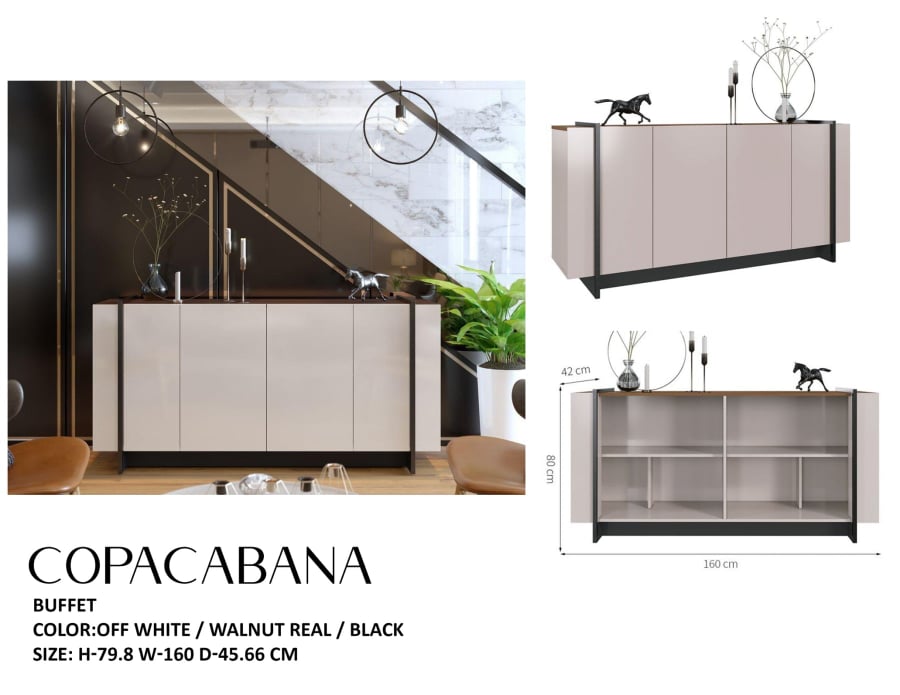 Copacobana Buffet Table in Off White