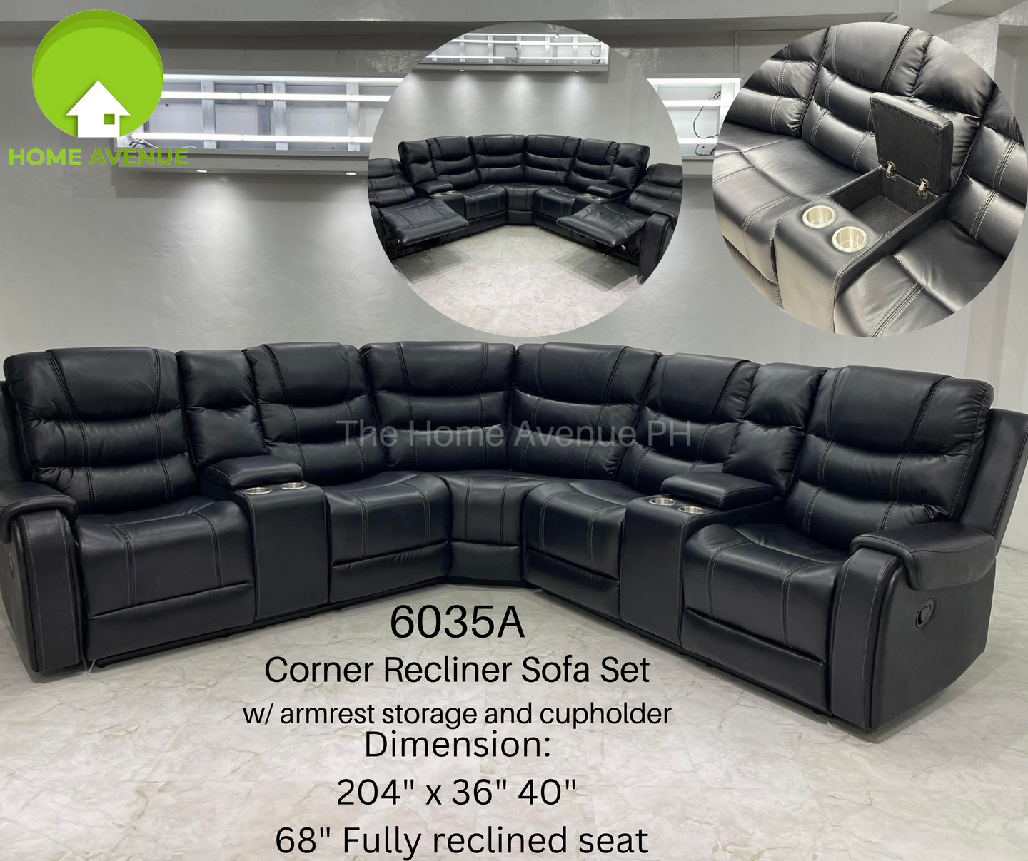 6035A Corner Recliner Sofa Set