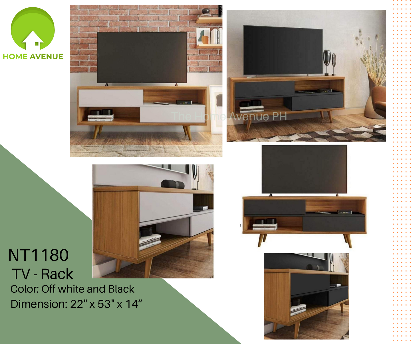 NT1180 TV Stand (Black)