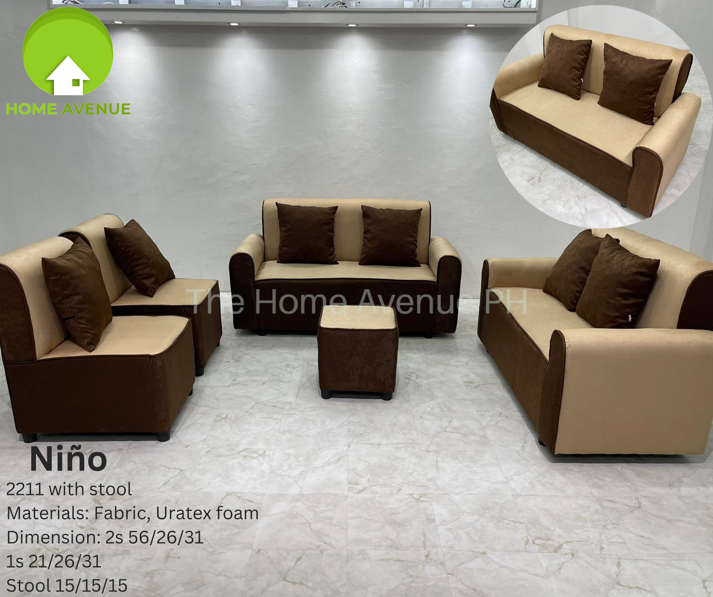 Niño Sofa Set w/ Stool