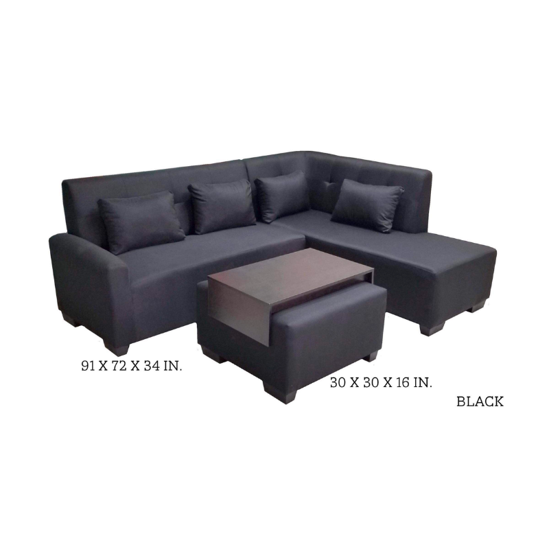 Troy L-Shape Sofa with Stool and Tray