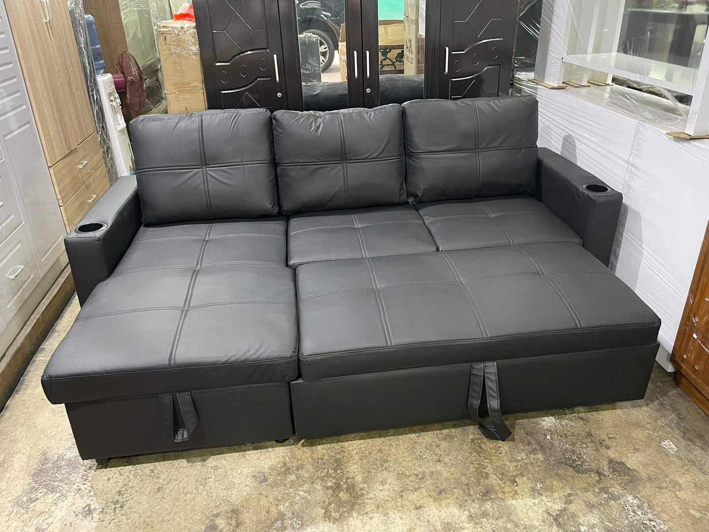HF2058 Corner Sofa with Pullout and Storage